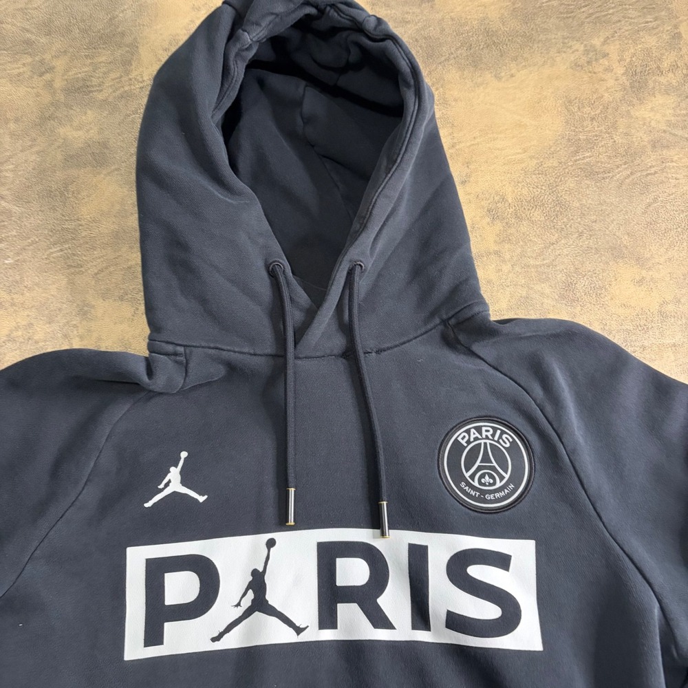 Air Jordan x Paris Saint-Germain Soccer Hoodie Mens Size M Black PSG Jumpman